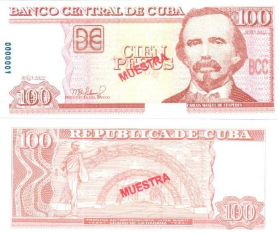 Emite Banco Central de Cuba nuevo billete de 100 pesos cubanos