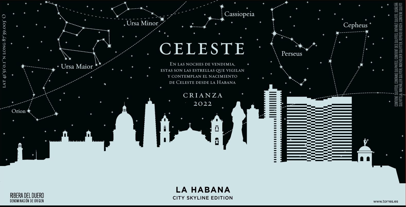 Celeste, un nuevo vino de Bodegas Torres en saludo a La Habana