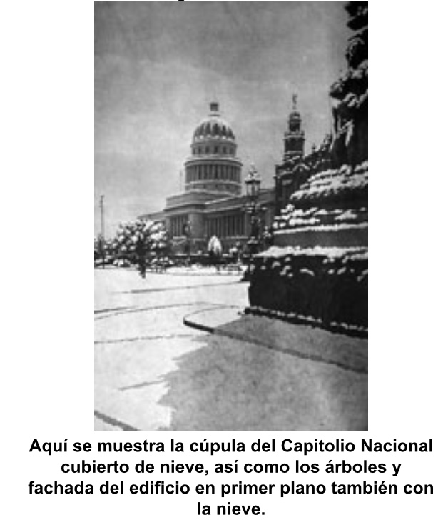 Capitolio de La Habana y sus alrededores con nieve