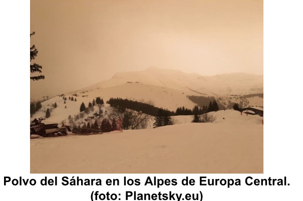 Polvo del Sahára. Los Alpes