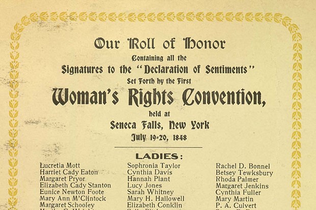 Copia de la “Declaración de Sentimientos” para la Convención de los Derechos de la Mujer