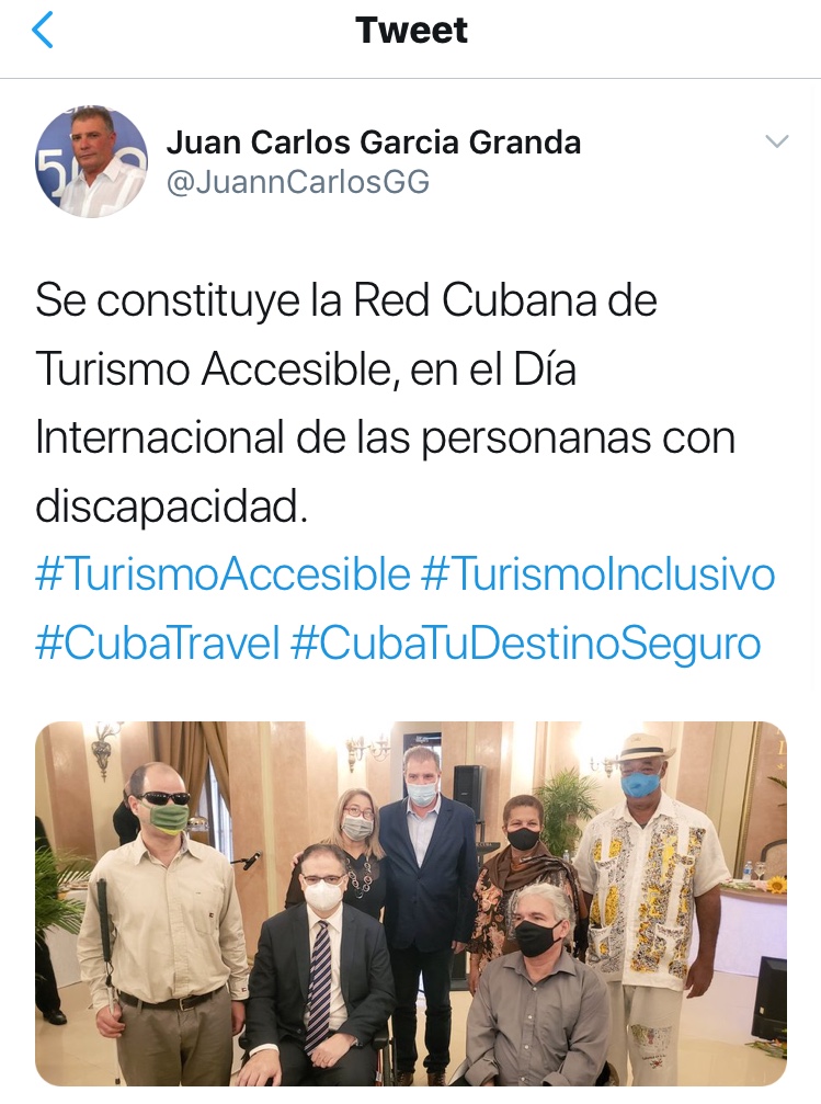 Tweet del ministro Juan Carlos García Granda