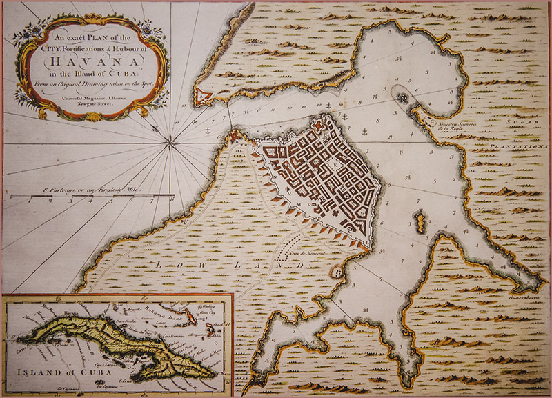 Mapa británico realizado durante la ocupación de La habana en 1762