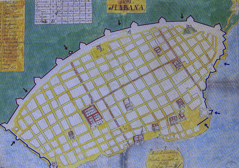 Plano de La Habana en 1681