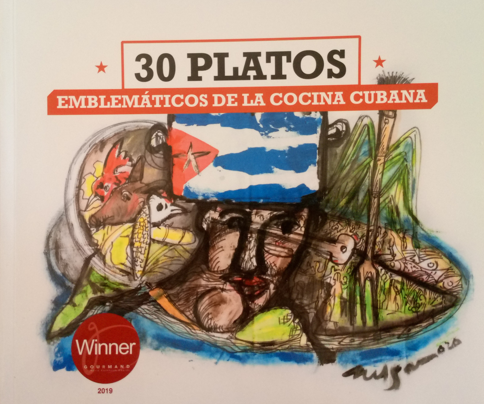 Portada del libro “30 platos emblemáticos de la cocina cubana”.