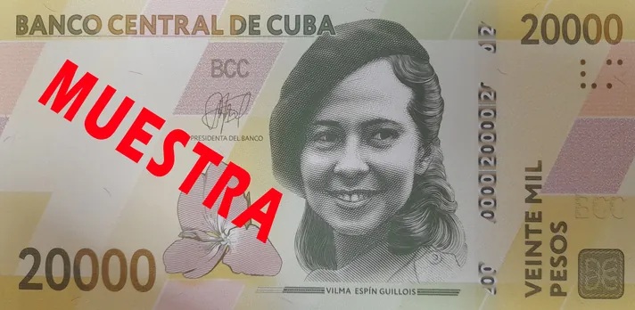 Billete de 20000 pesos cubanos