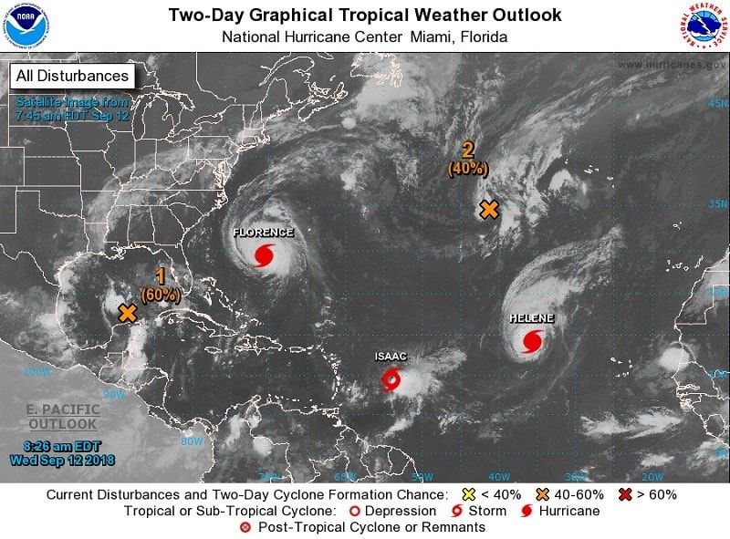 ¿Para dónde se mueven Florence, Helen e Isaac? (+Mapas)