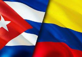 Cuba y Colombia banderas